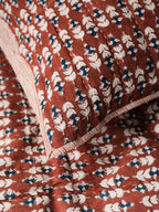Blossom Block Print Quilt: ORANGE / KING/CAL KING