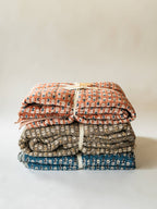 Blossom Block Print Quilt: ORANGE / KING/CAL KING