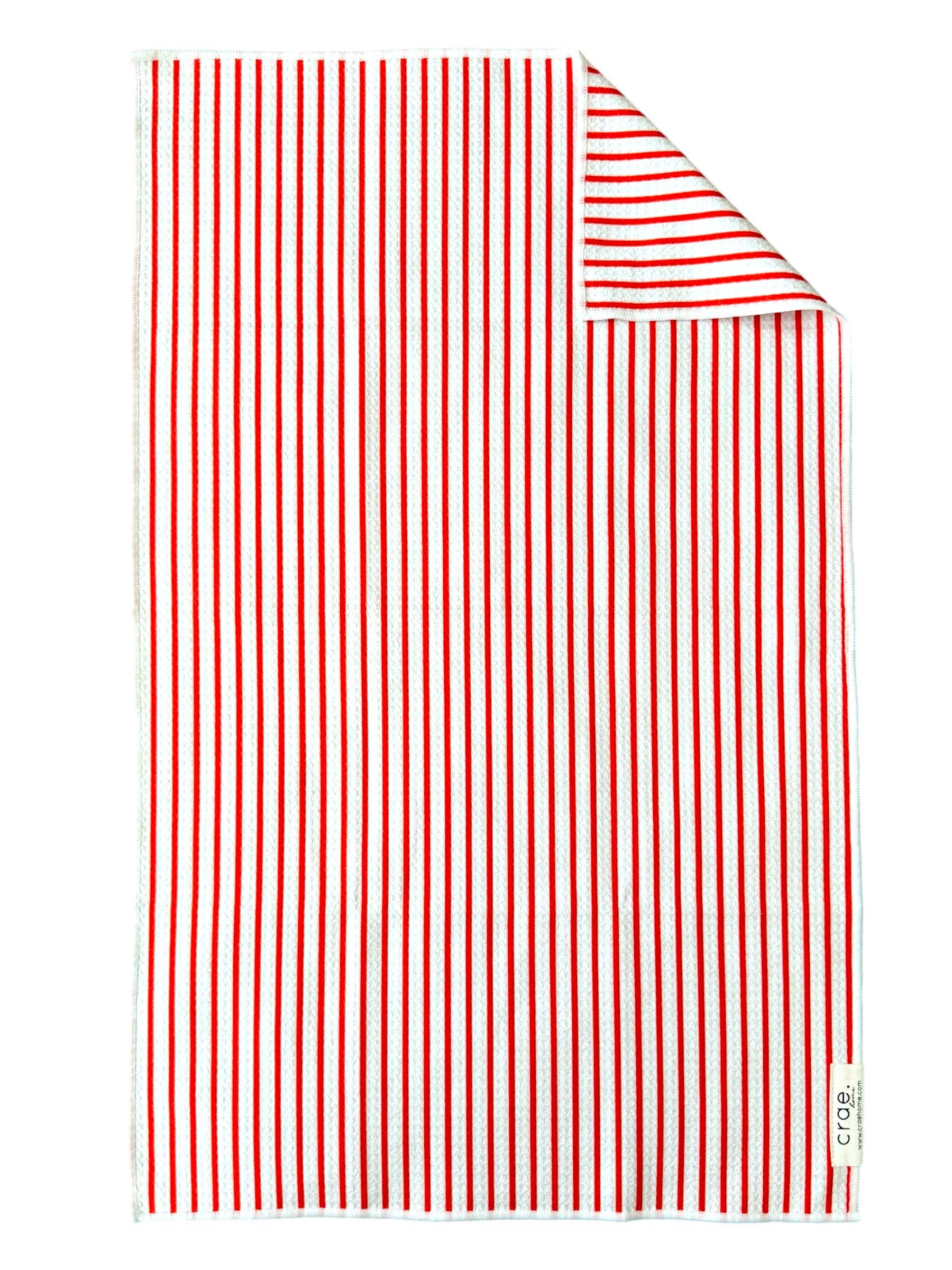 Pinner Red: Double-Sided Hand Towel: White/Red / 17x27 in / Hand Towel