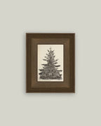 Vintage Pine Tree Framed Antique Art: 5x7