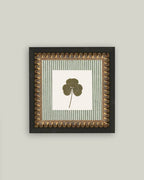 Clover on Stripes Framed Antique Art: 6x6