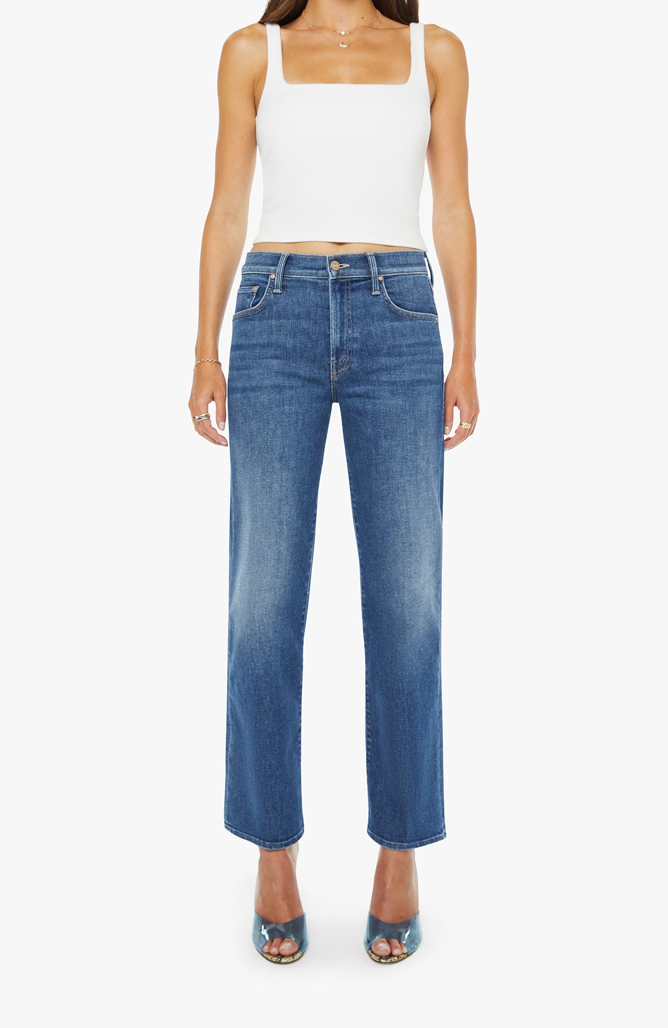 Mother The Mid Rise Rambler Zip Ankle in Catch My Drift