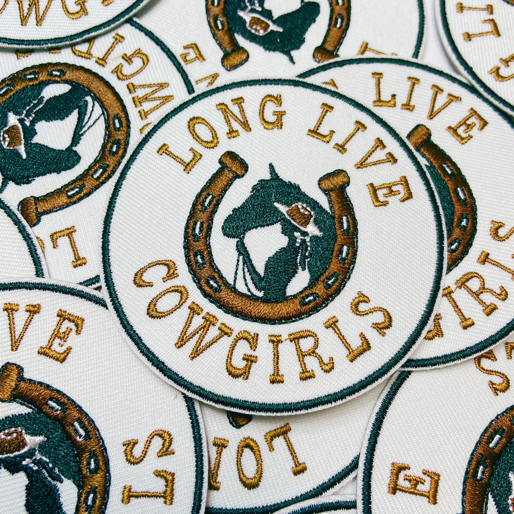 3" Long Live Cowgirls -  Embroidered Hat Patch: Embroidered Patch