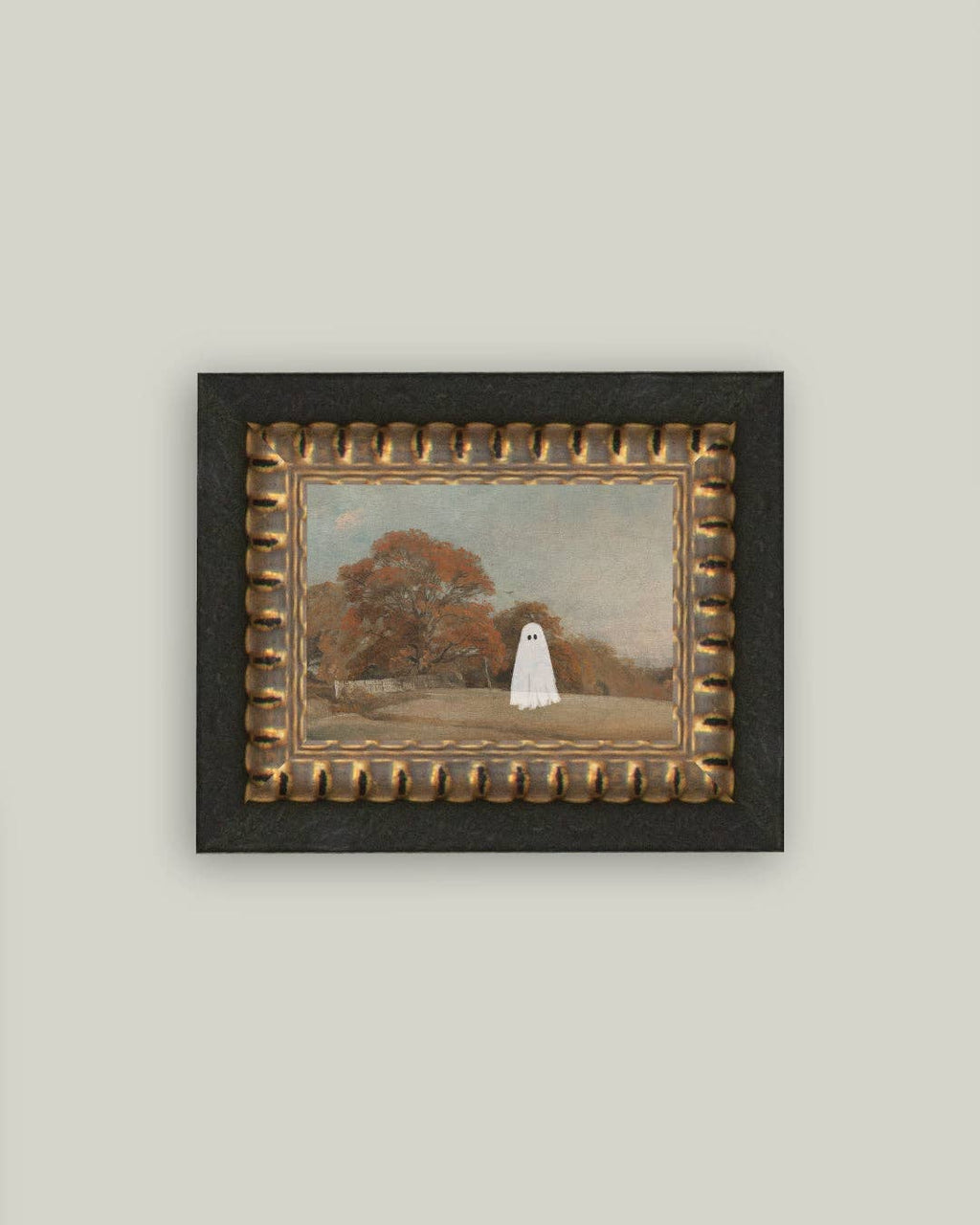 Autumn Field Ghost Framed Antique Art: 7x5