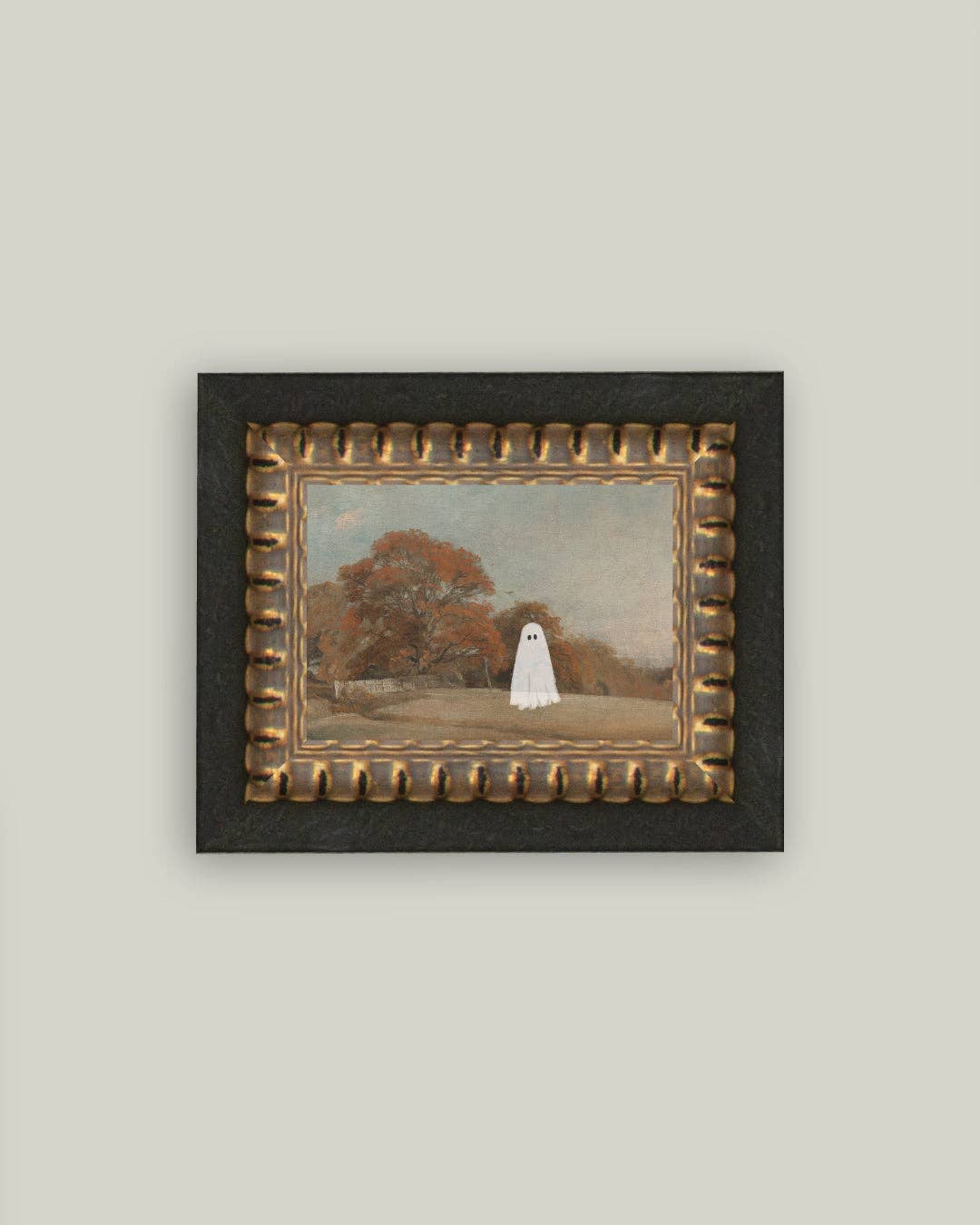 Autumn Field Ghost Framed Antique Art: 7x5