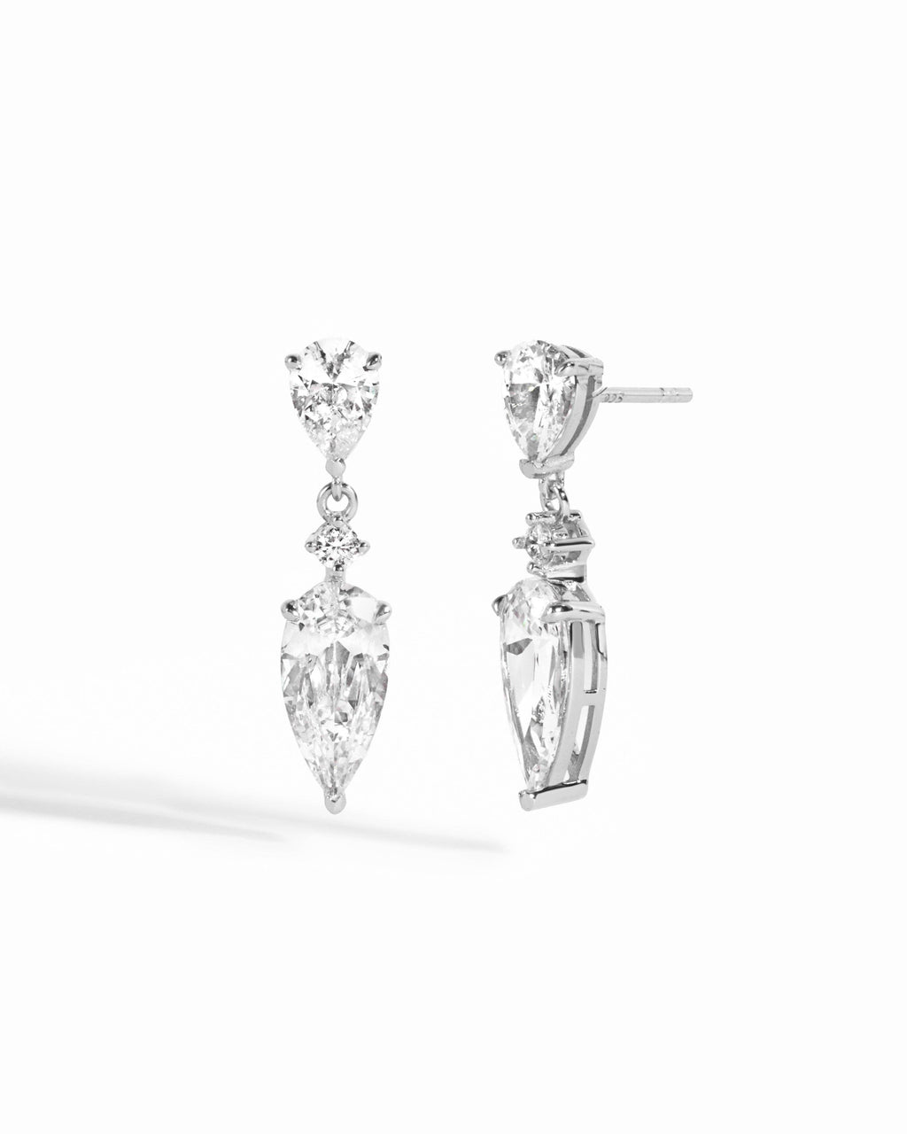 Juliette Pear Drop Earrings: Silver