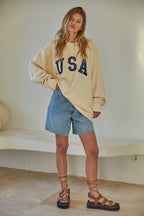 100% Cotton French Terry Crew Neck USA