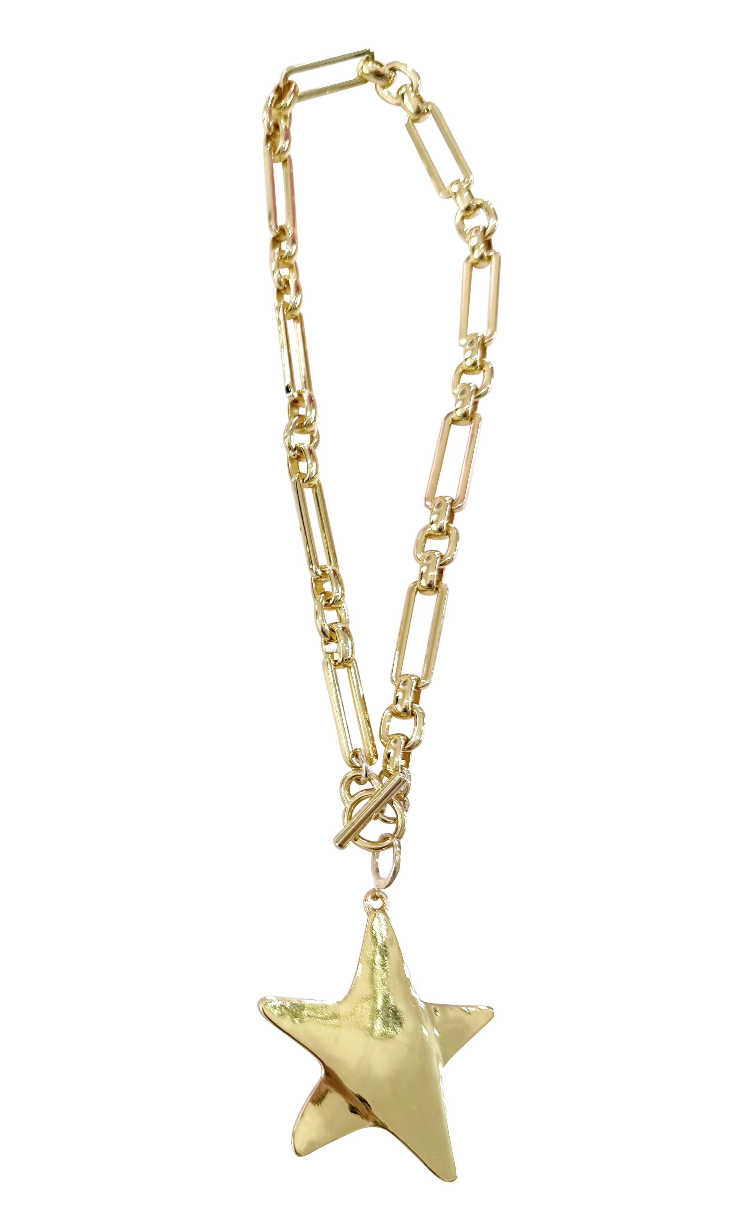 Isabelle Gold Chain Necklace with Jumbo Star Charm