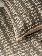 Blossom Block Print Sham: ORANGE / KING