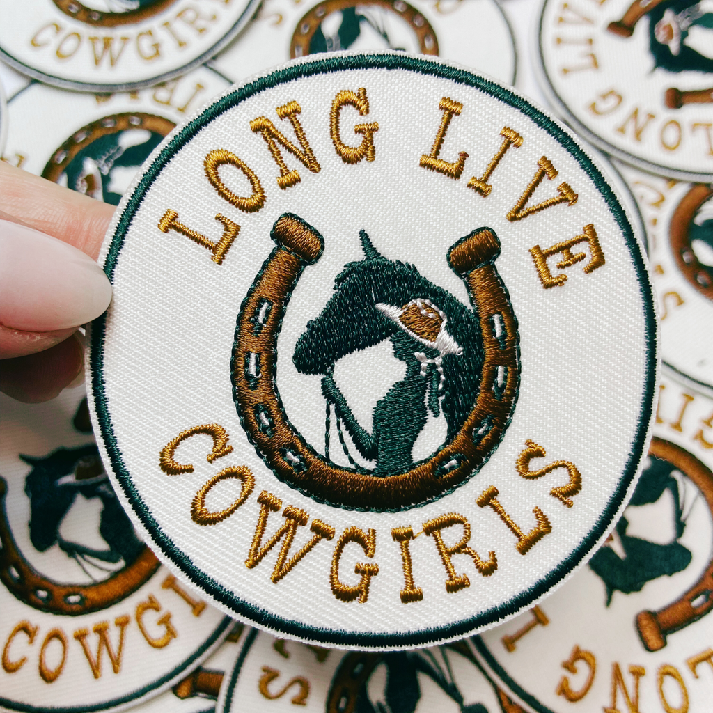 3" Long Live Cowgirls -  Embroidered Hat Patch: Embroidered Patch