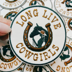 3" Long Live Cowgirls -  Embroidered Hat Patch: Embroidered Patch