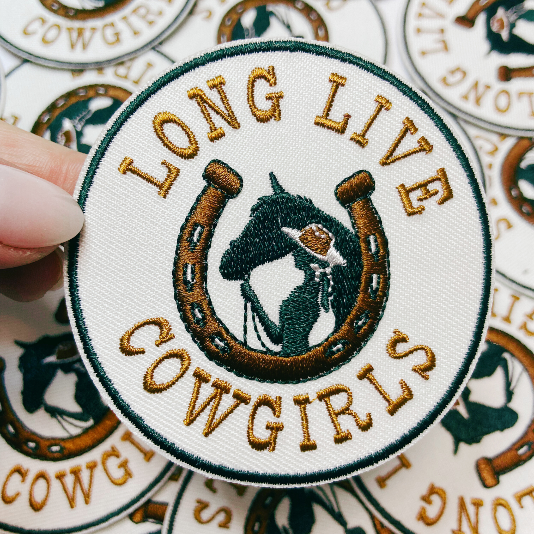 3" Long Live Cowgirls -  Embroidered Hat Patch: Embroidered Patch