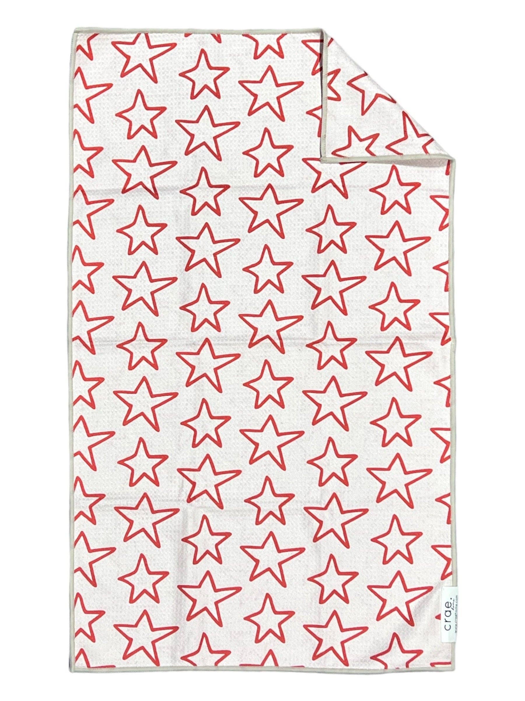 Stars/Stripes On Stripes: 2 Double Sided-Hand Towels