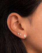Pear Studs: Silver