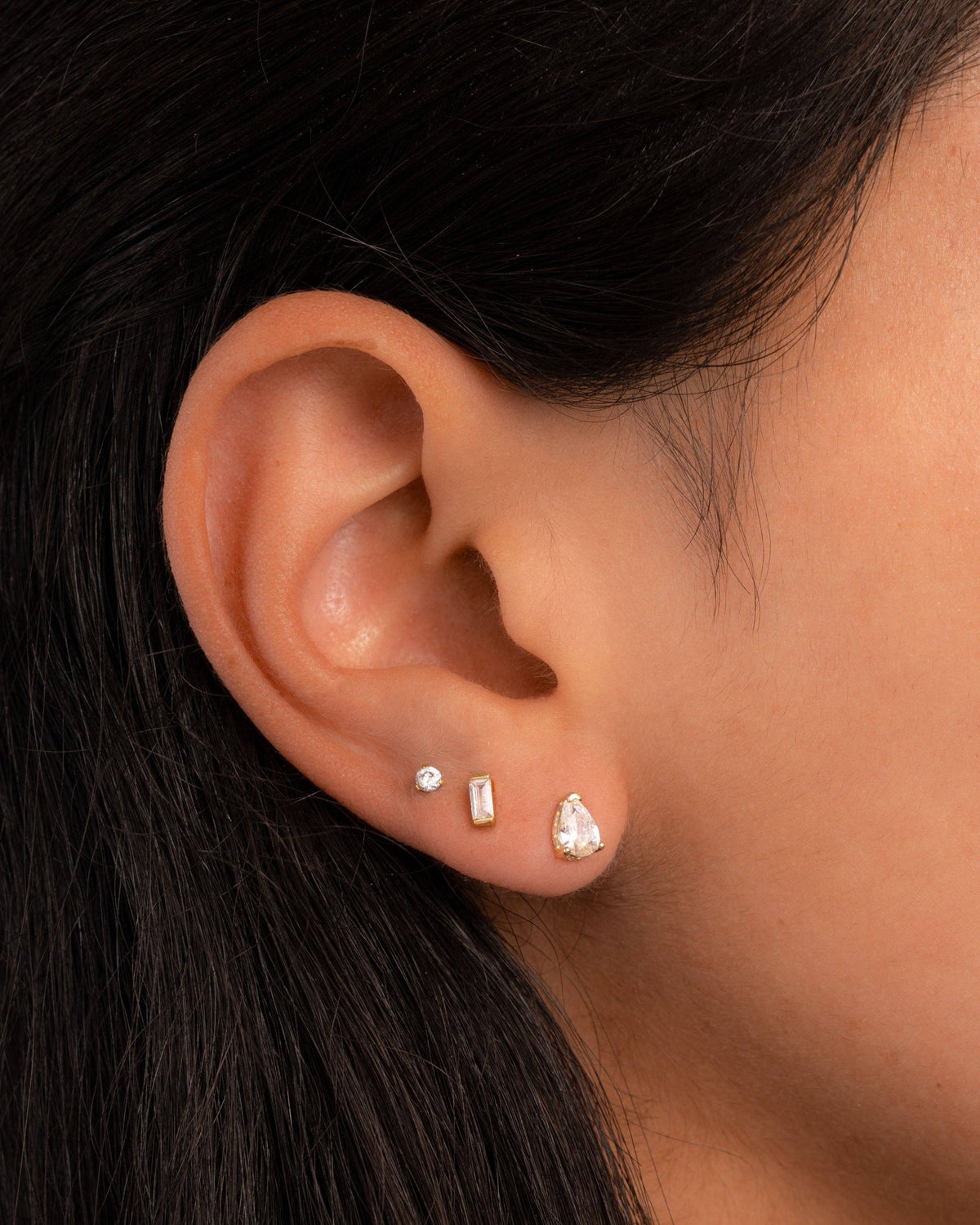 Pear Studs: Silver