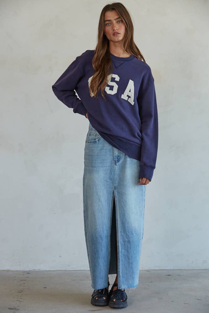 100% Cotton French Terry Crew Neck USA