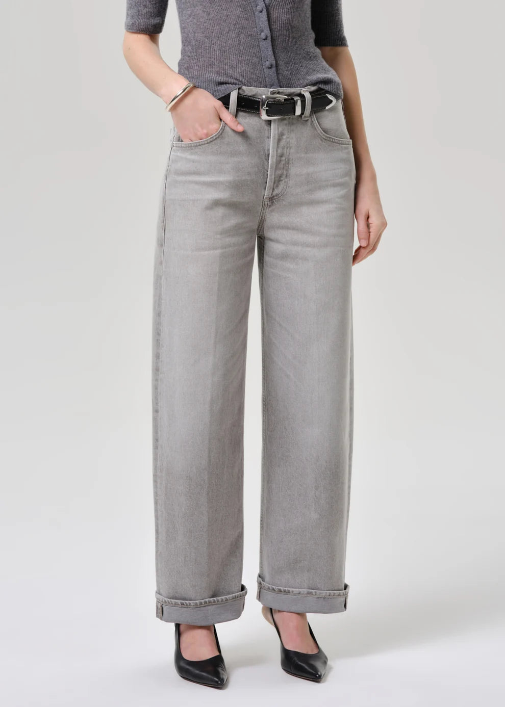 Ayla Baggy Jeans in Quartz Grey