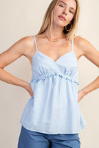 Camisole With Elasticized Frill Detail