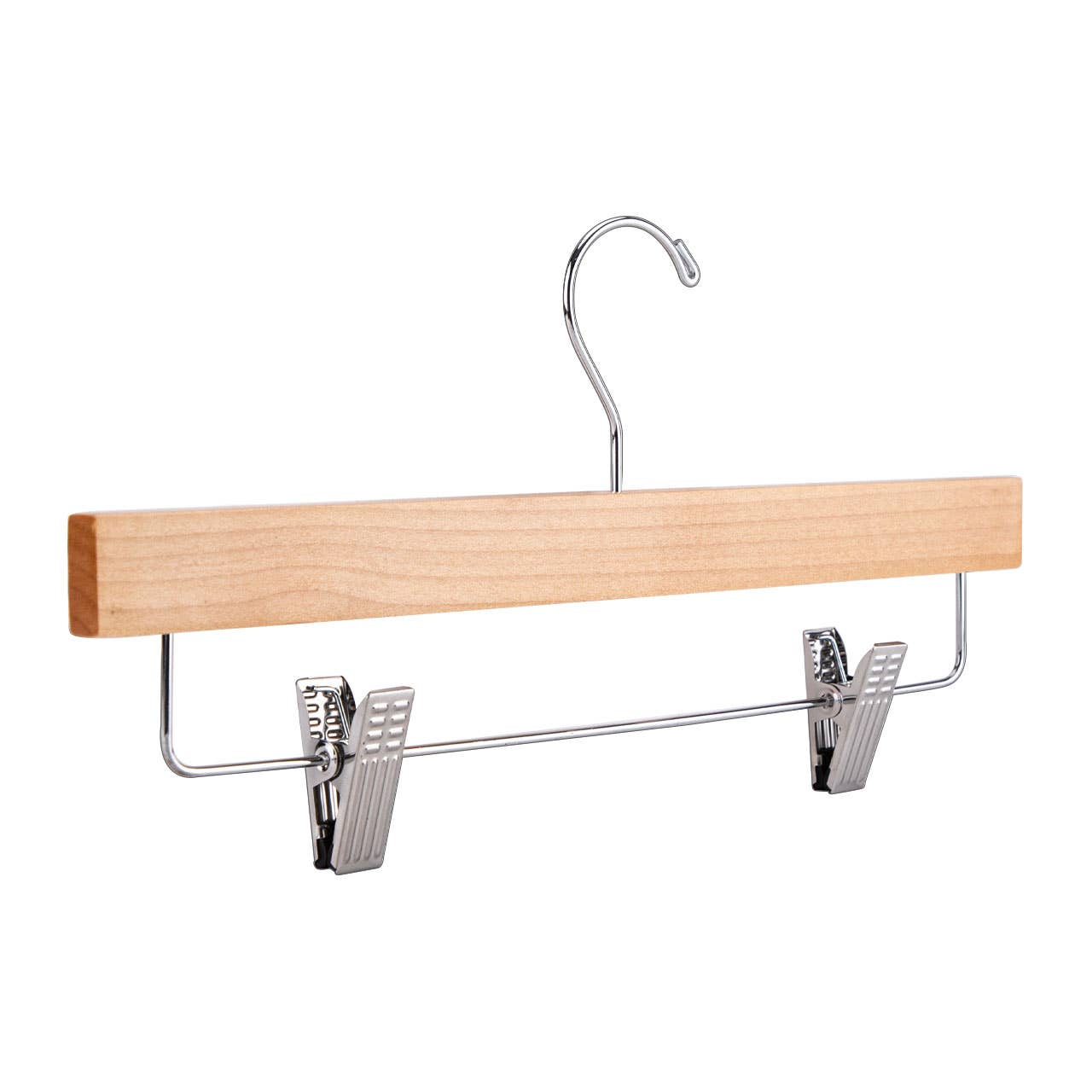 14" Natural Wood Skirt And Pants Hangers - Case of 50