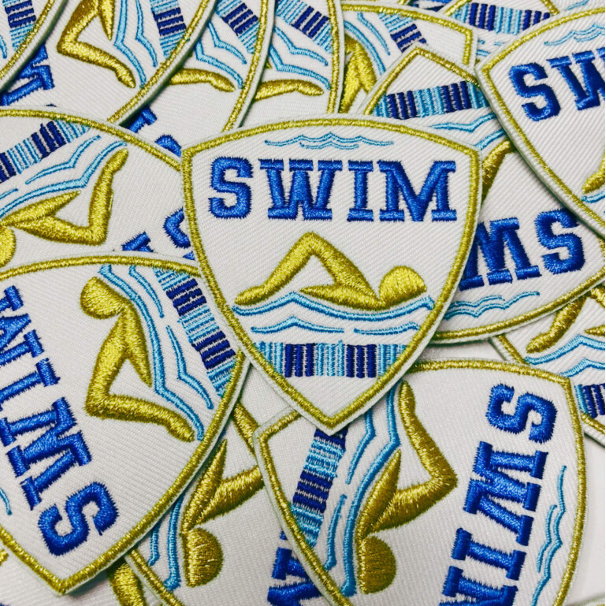 3" SWIM  -  Embroidered Hat Patch: QTY 1