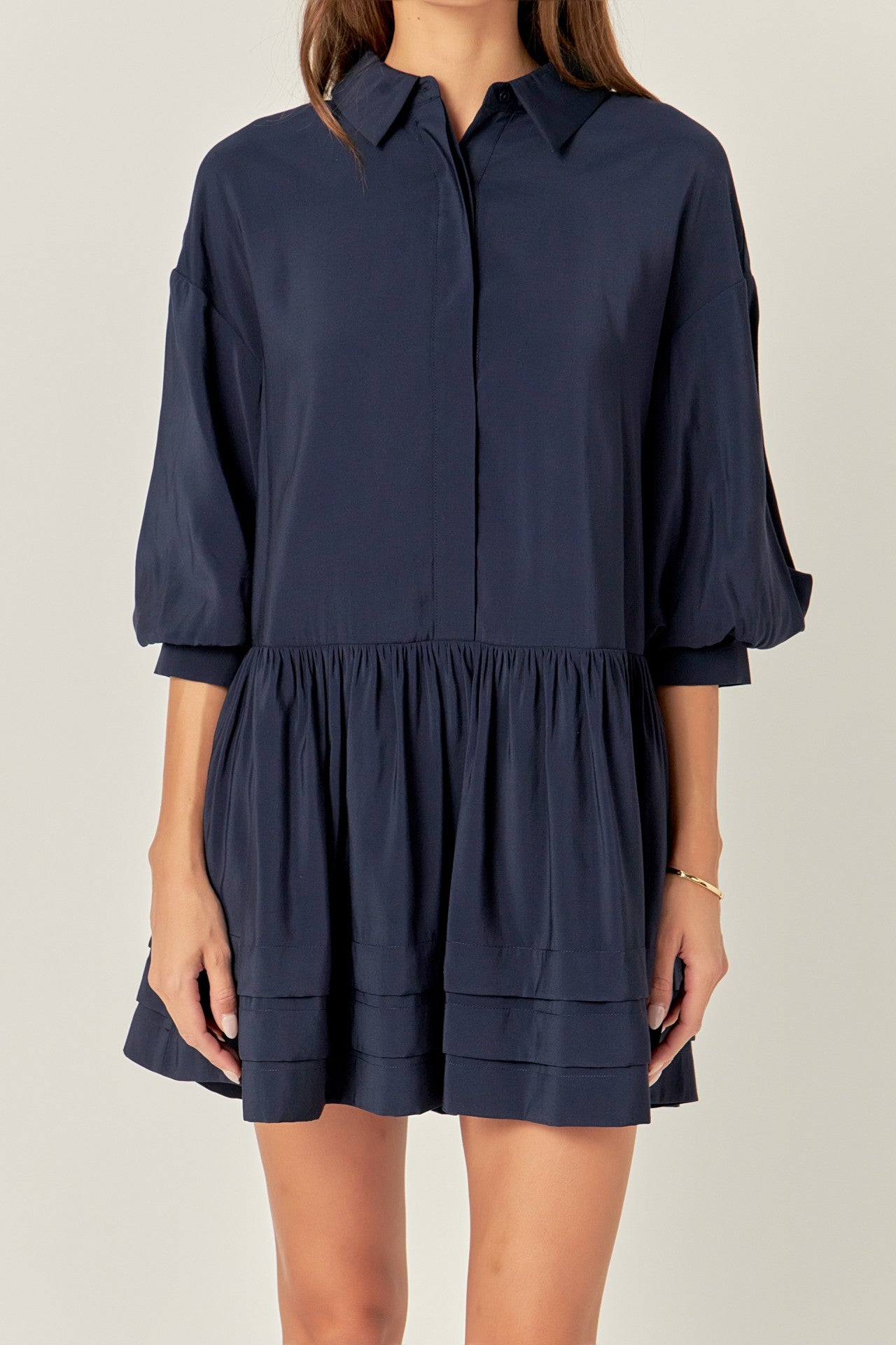 Collared Drop Waist Dress