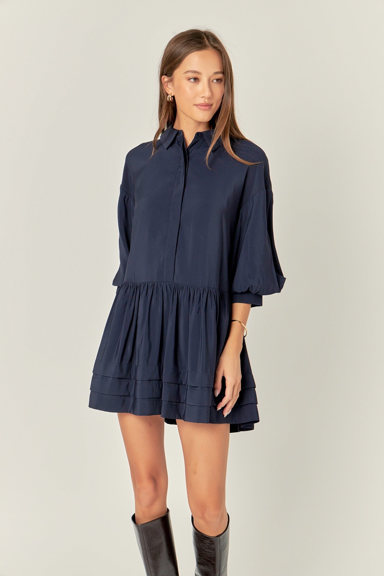 Collared Drop Waist Dress