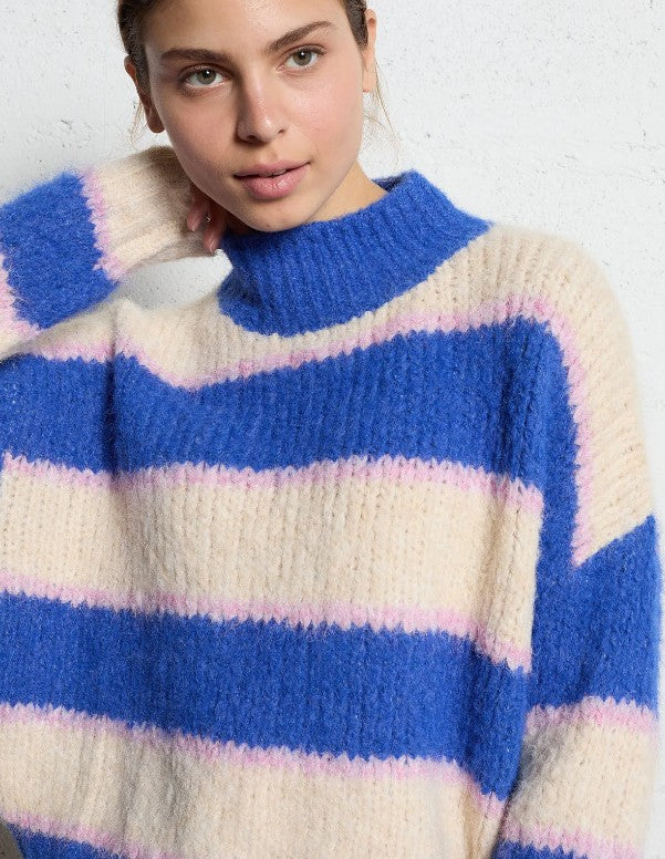 Ladies Pullover Striped Knitted Sweater