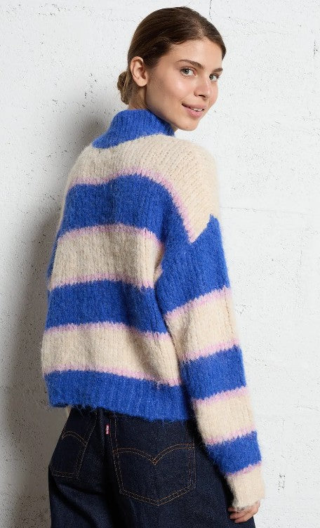 Ladies Pullover Striped Knitted Sweater