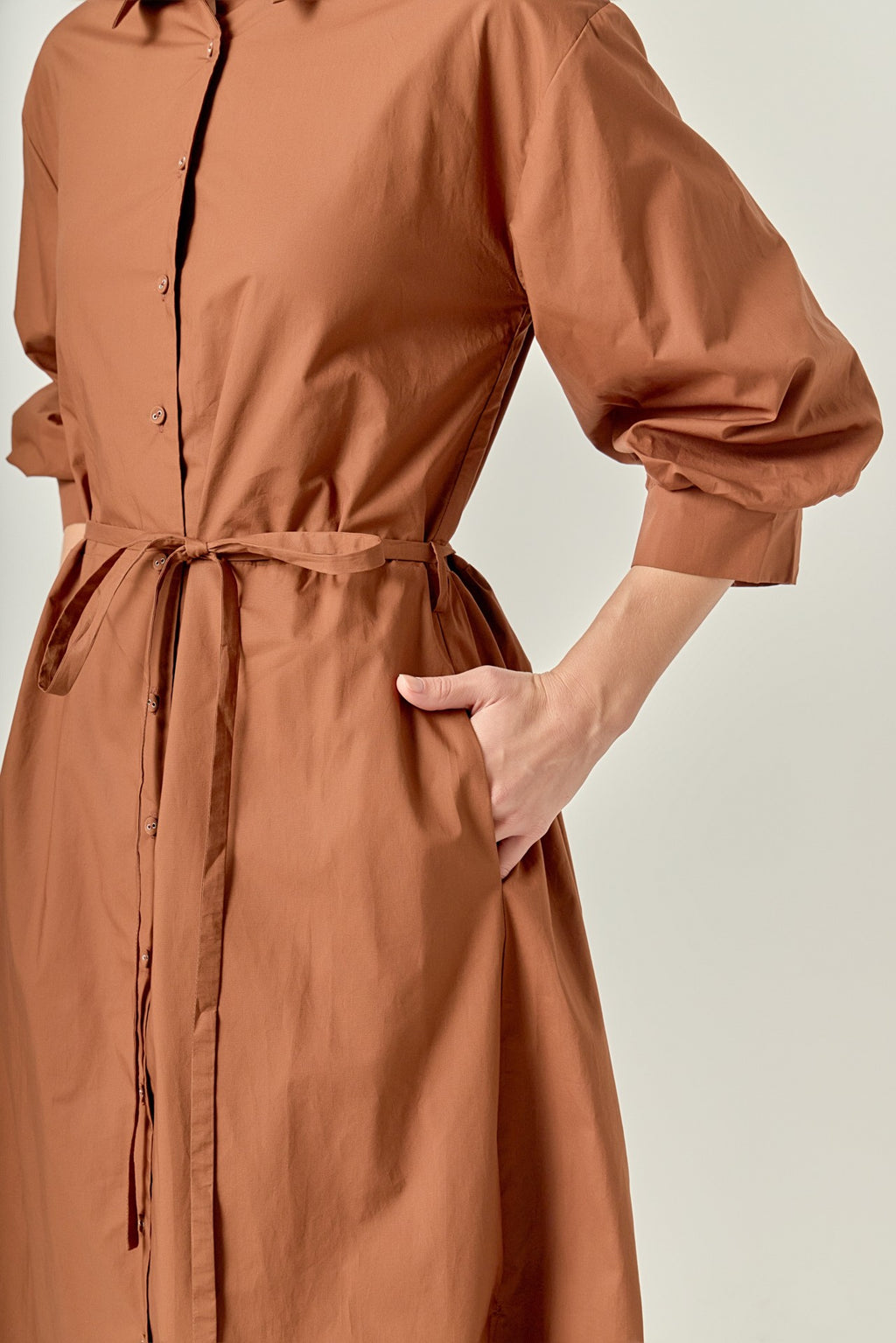 Flared Shirt Midi Dress