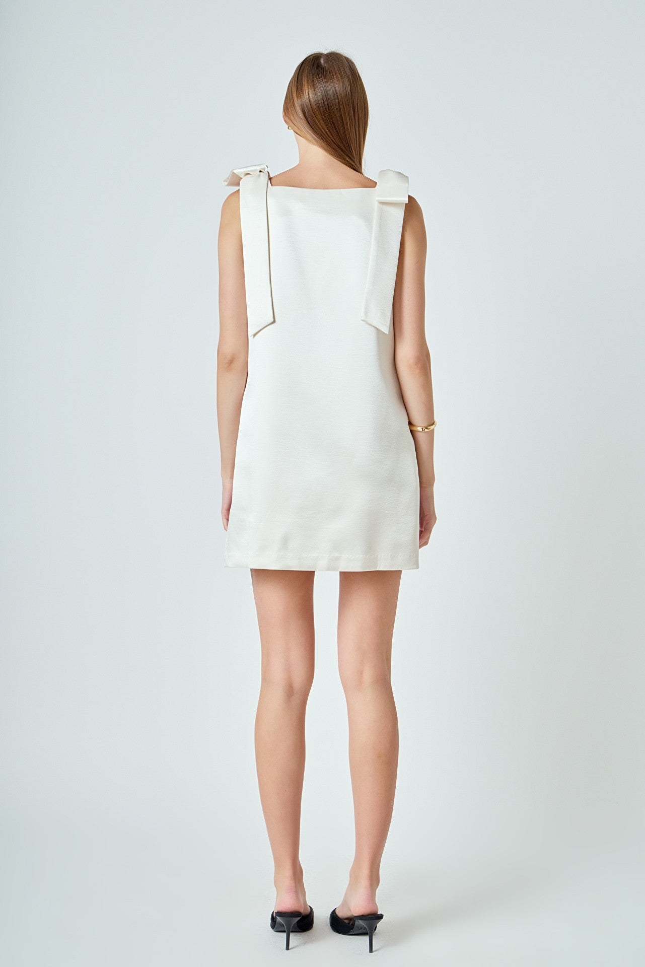 Satin Bow Mini Dress
