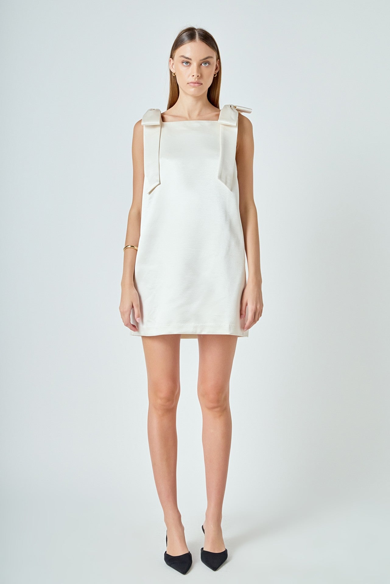 Satin Bow Mini Dress