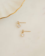 CZ Charm Studs: Silver