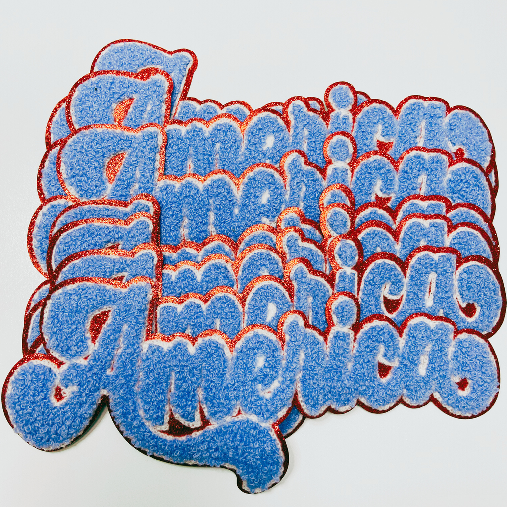 10.5" America Chenille Patch in Blue - Chenille Patch: Chenille Patch