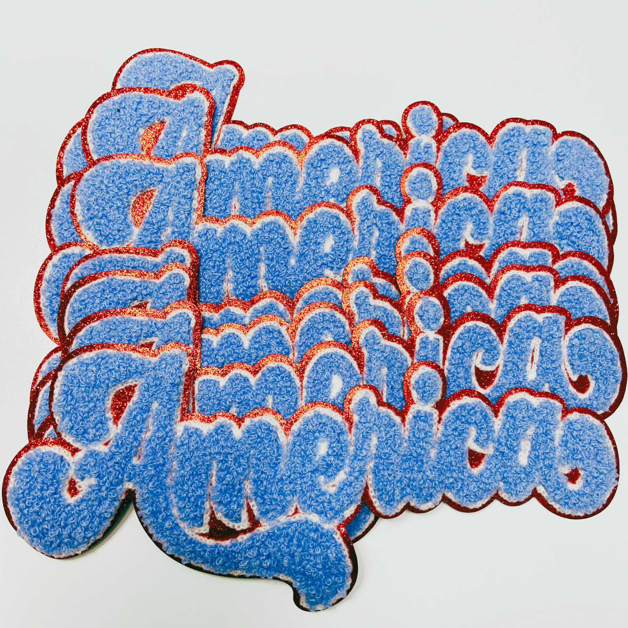 10.5" America Chenille Patch in Blue - Chenille Patch: Chenille Patch