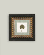 Clover on Stripes Framed Antique Art: 6x6