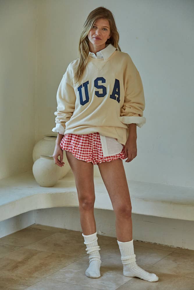 100% Cotton French Terry Crew Neck USA