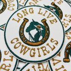 3" Long Live Cowgirls -  Embroidered Hat Patch: Embroidered Patch