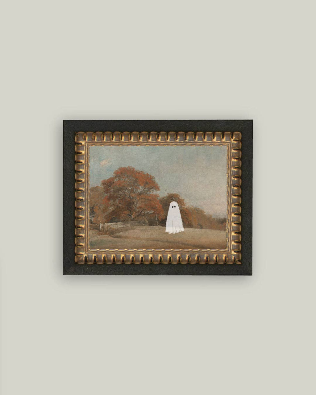 Autumn Field Ghost Framed Antique Art: 7x5
