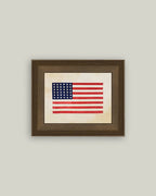 Thirty-Six Star Flag Framed Antique Art: 7x5