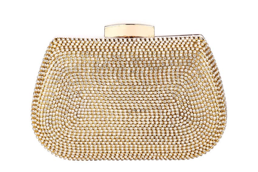 Rhinestone Crystal Clutch - Shimmering Rhinestones: Silver