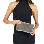 Handbag: KIMORA-GUNMETAL: One Size