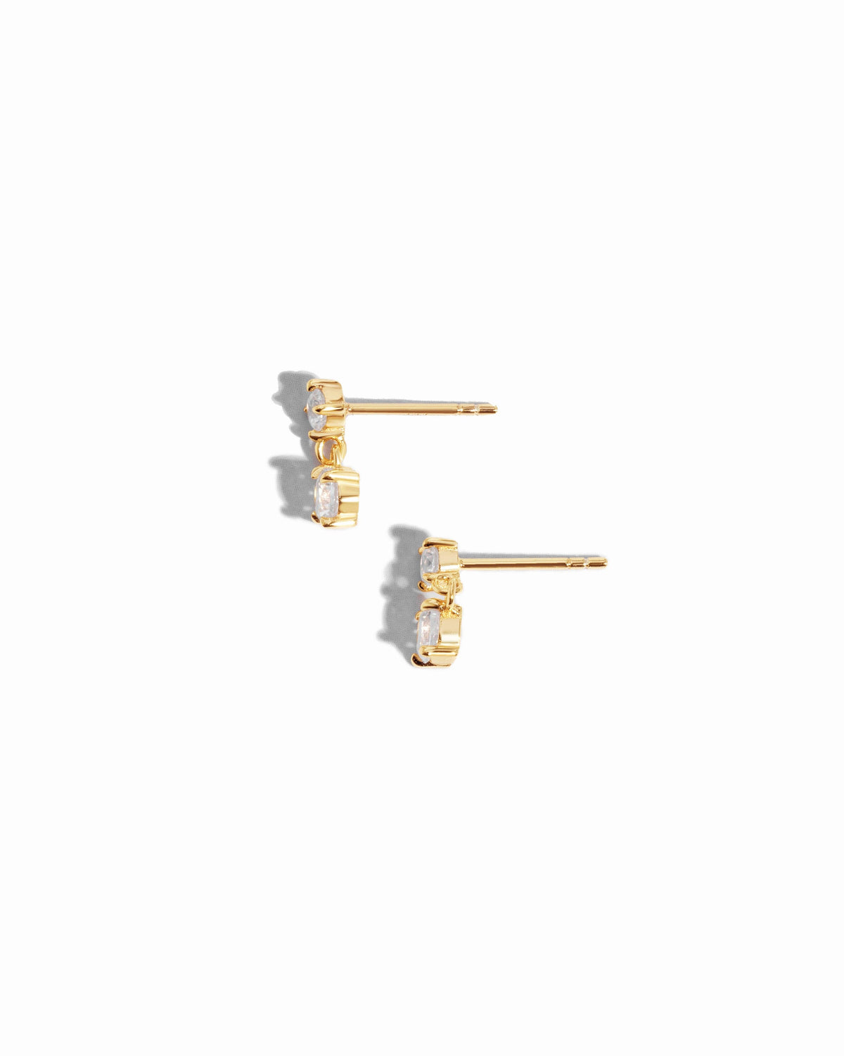 CZ Charm Studs: Silver