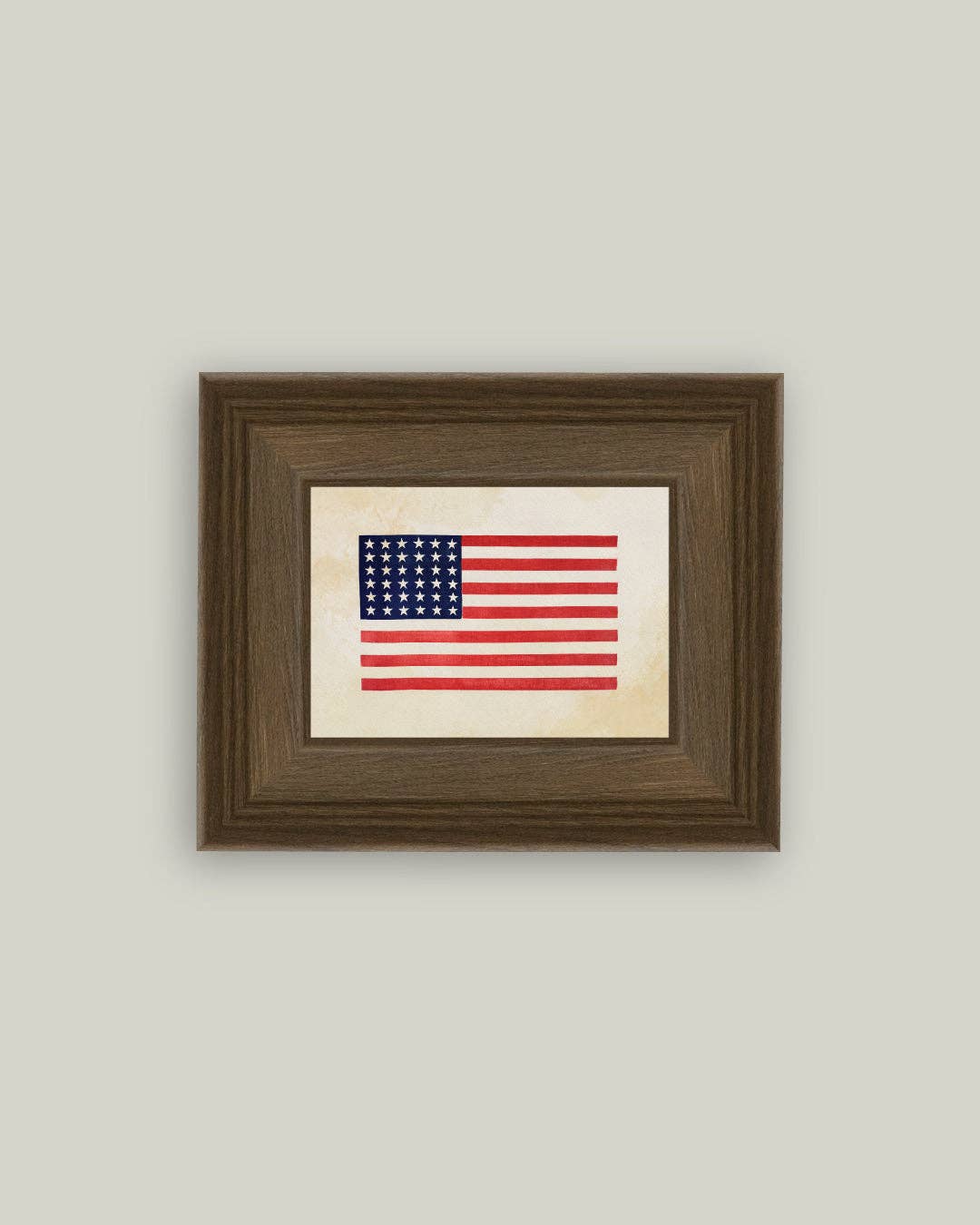 Thirty-Six Star Flag Framed Antique Art: 7x5