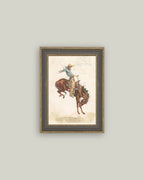 Bucking Bronco Framed Antique Art: 4x6