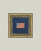 Gingham Flag Framed Antique Art: 9x9