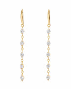 CZ Drop Earrings: Silver