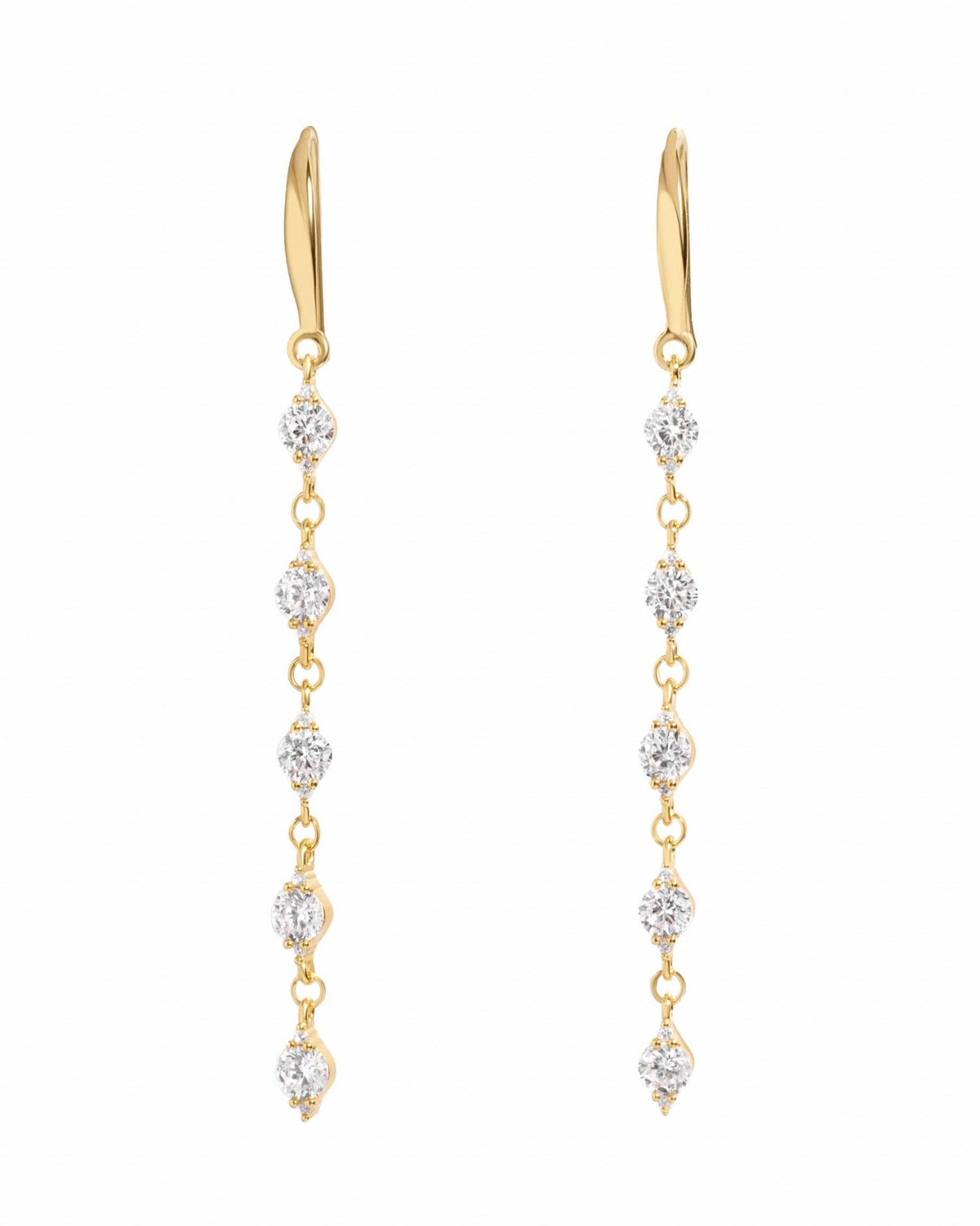 CZ Drop Earrings: Silver
