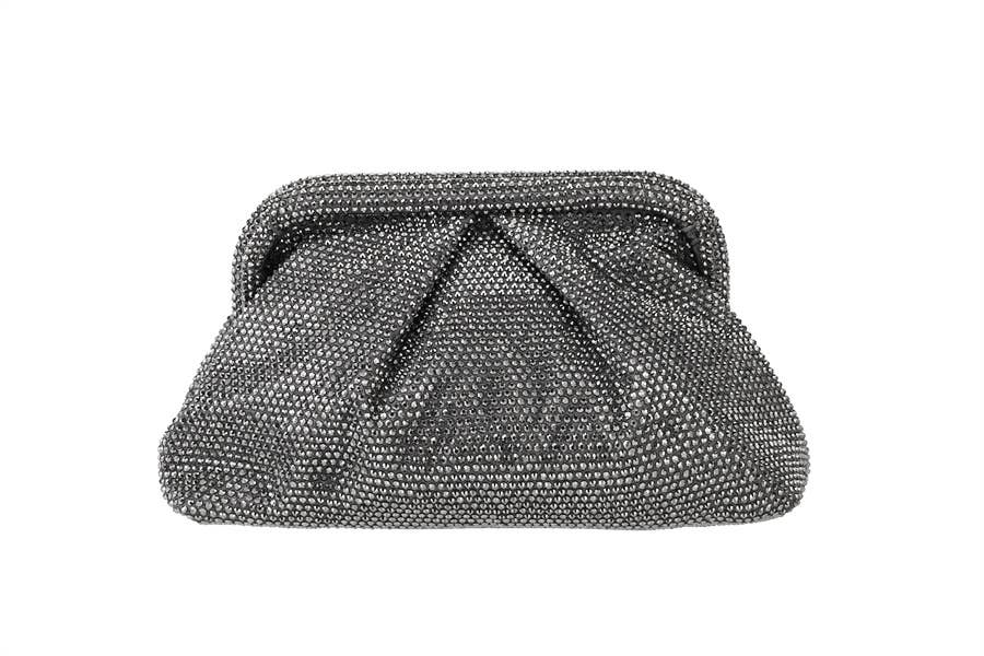 Ladies Rhinestone Snap Top Clutch Handbag #3 #3: Silver