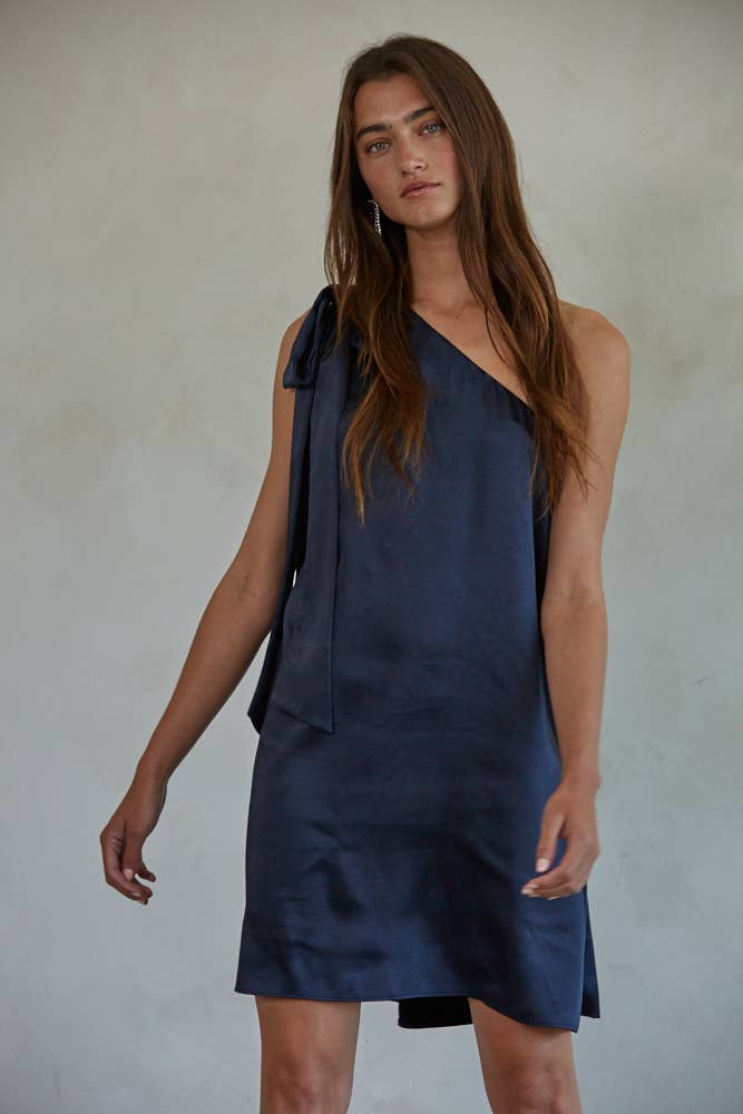 Satin One Shoulder Dress