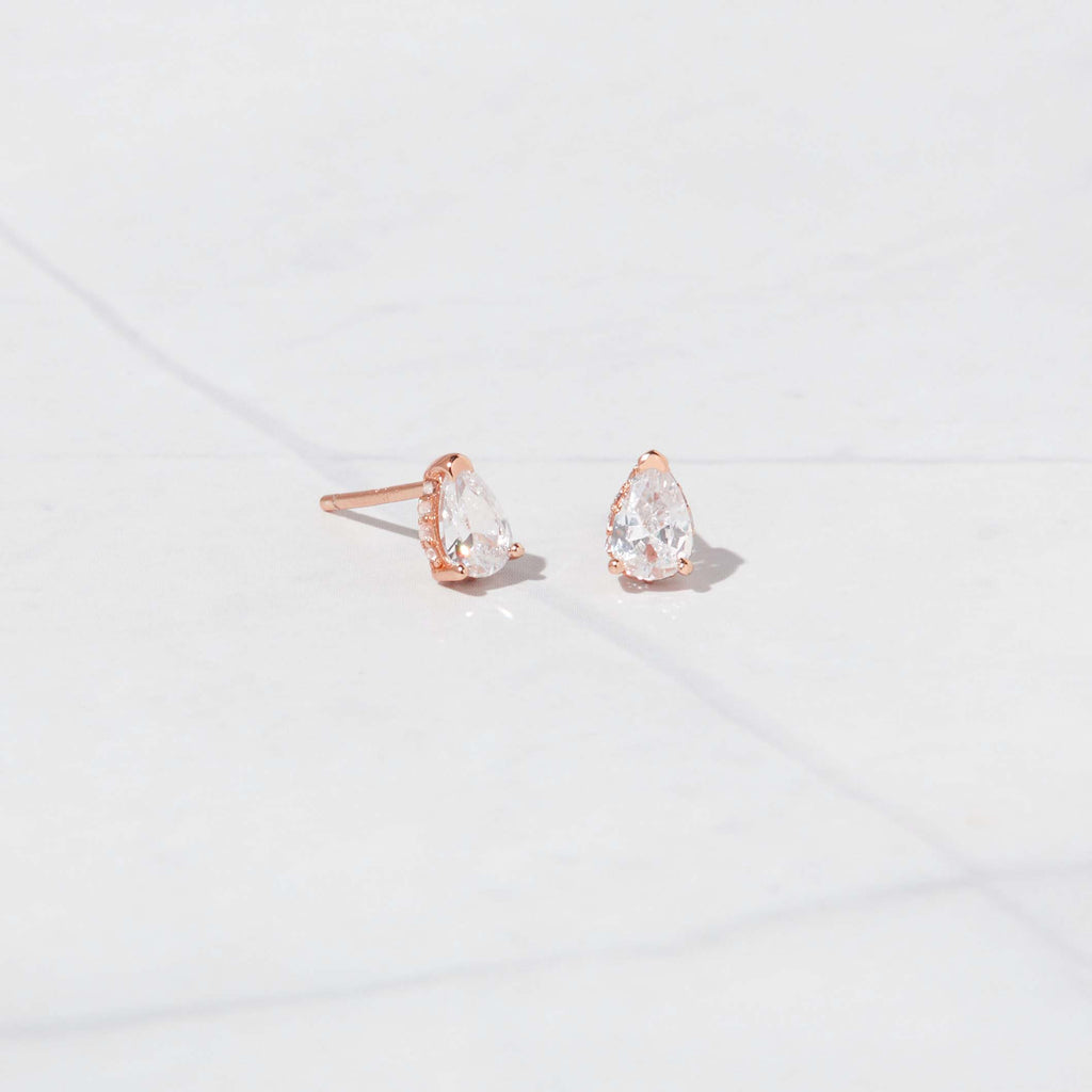 Pear Studs: Silver